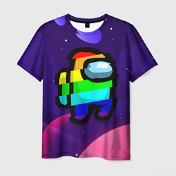 Мужская футболка AMONG US - RAINBOW SPACE