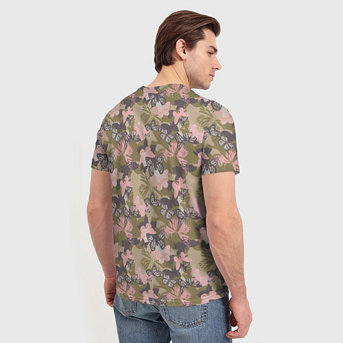 Мужская футболка Камуфляж с бабочками / 3D-принт – фото 4