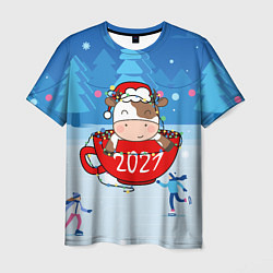 Мужская футболка Бык в кружке 2021