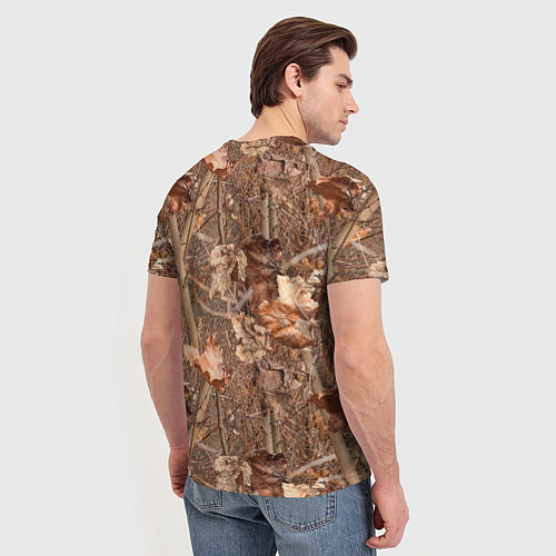 Мужская футболка Осенняя маскировка листьями / 3D-принт – фото 4