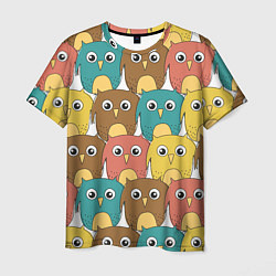 Мужская футболка Разноцветные совы