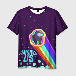 Мужская футболка AMONG US neon rainbow