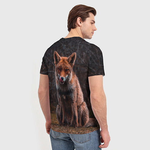 Мужская футболка Хищная лисица / 3D-принт – фото 4