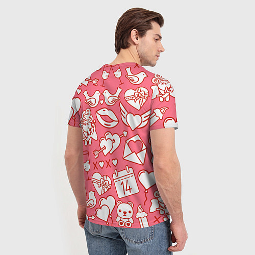 Мужская футболка Valentines Pattern / 3D-принт – фото 4