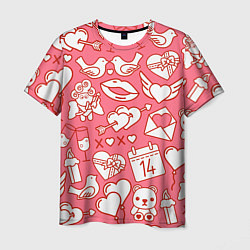 Мужская футболка Valentines Pattern
