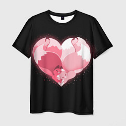 Мужская футболка Лисы в форме серца