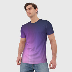 Футболка мужская Северное сияние фиолетовый, цвет: 3D-принт — фото 2