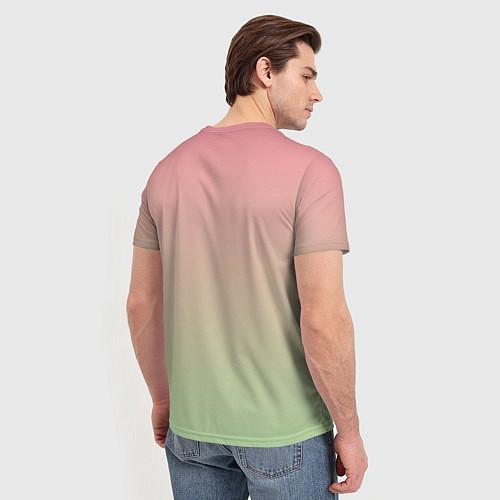 Мужская футболка Суккулент градиент / 3D-принт – фото 4