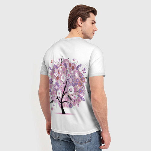 Мужская футболка Цветочное Дерево / 3D-принт – фото 4