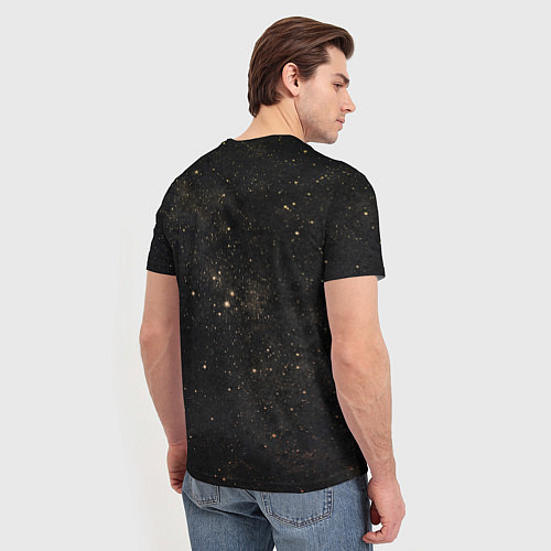 Мужская футболка Сатурн, луна, спутник и звезды / 3D-принт – фото 4