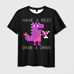 Мужская футболка Динозаврик с вином