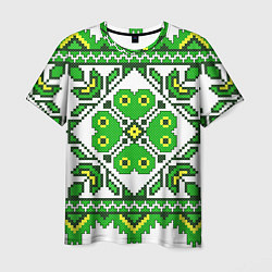 Мужская футболка Славянский Узор Зеленый