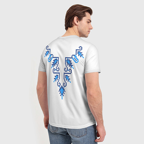 Мужская футболка Славянский узор сине-голубой / 3D-принт – фото 4