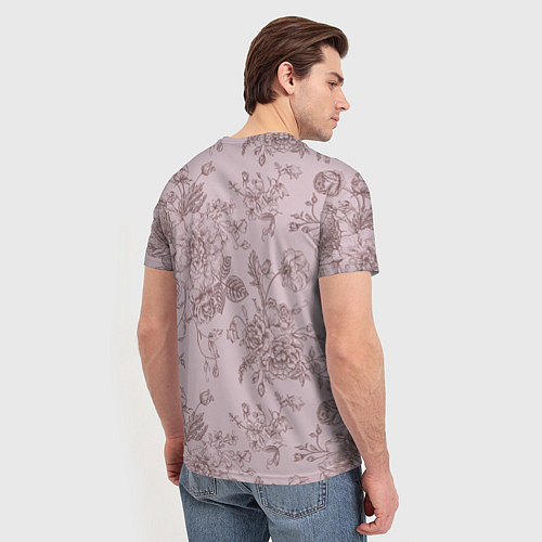 Мужская футболка Розы с пионами / 3D-принт – фото 4