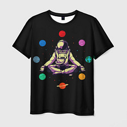Мужская футболка Космическая Йога Космонавт