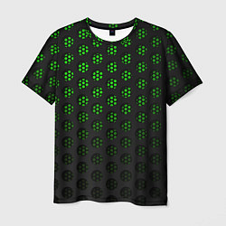 Мужская футболка Зелёные соты 3D