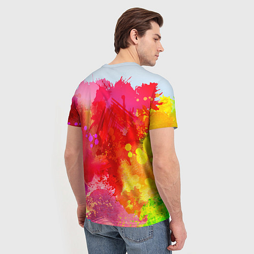 Мужская футболка Брызги краски / 3D-принт – фото 4