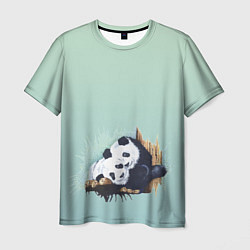 Мужская футболка Акварельные панды