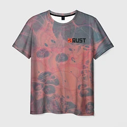 Мужская футболка Rust Красная текстура Раст