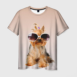 Мужская футболка Собака в очках
