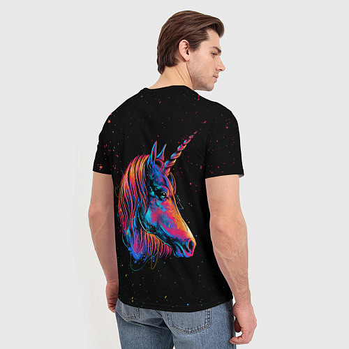 Мужская футболка ЕДИНОРОГ UNICORN RAINBOW / 3D-принт – фото 4