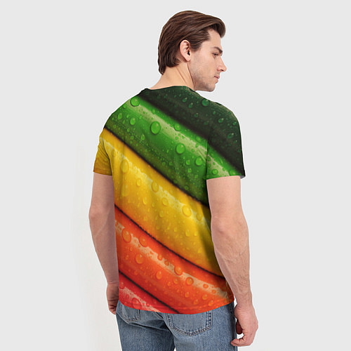 Мужская футболка Цветные линии / 3D-принт – фото 4