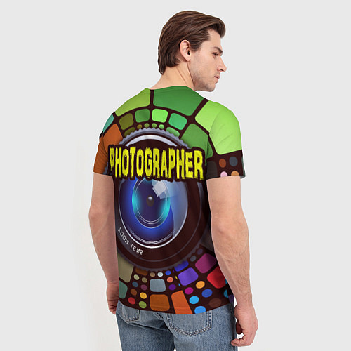 Мужская футболка Фотограф и объектив / 3D-принт – фото 4