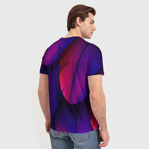 Мужская футболка Фиолетовые Перья / 3D-принт – фото 4