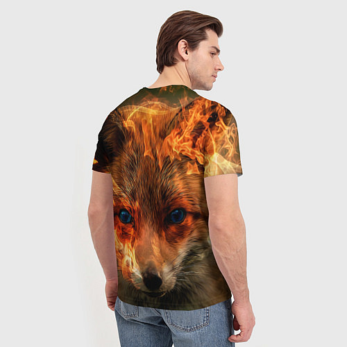 Мужская футболка Огненная лиса / 3D-принт – фото 4