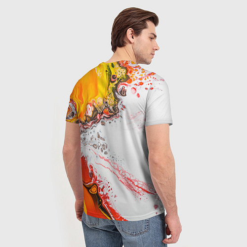 Мужская футболка Рисунок желтой краской / 3D-принт – фото 4