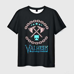 Мужская футболка Valheim лого и цепи