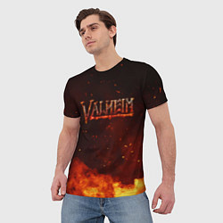Футболка мужская Valheim огненный лого, цвет: 3D-принт — фото 2