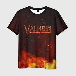 Мужская футболка Valheim огненный лого