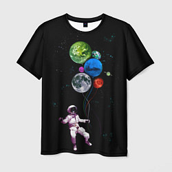Мужская футболка Космонавт Воздушные Планеты