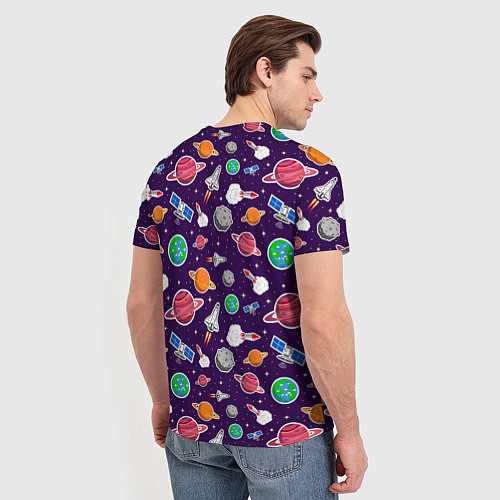 Мужская футболка Корабли, планеты и спутники / 3D-принт – фото 4