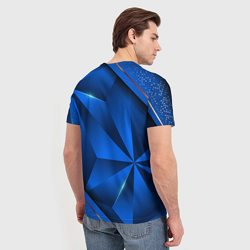 Мужская футболка 3D абстрактные фигуры BLUE / 3D-принт – фото 4