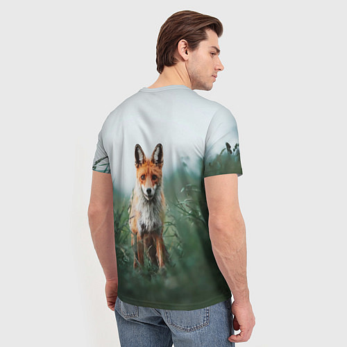 Мужская футболка Лисица в зелени / 3D-принт – фото 4