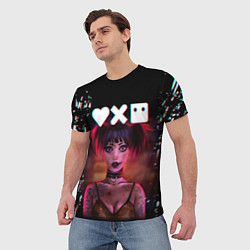 Футболка мужская Love, Death and Robots Lora Glitch Z, цвет: 3D-принт — фото 2