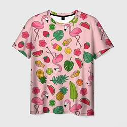 Мужская футболка Фламинго Лето