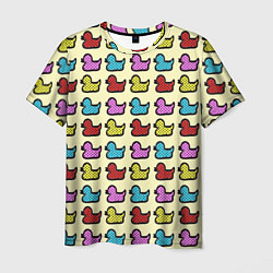 Мужская футболка Утиный фон Утки Ducks