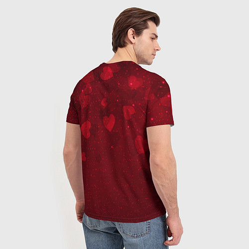 Мужская футболка КРАСНЫЕ СЕРДЕЧКИ HEART Z / 3D-принт – фото 4