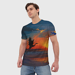 Футболка мужская Прибрежный закат, цвет: 3D-принт — фото 2