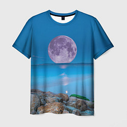 Футболка мужская Лунный пляж, цвет: 3D-принт