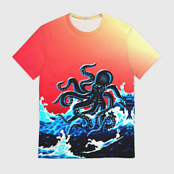Мужская футболка Кракен в Море Градиент