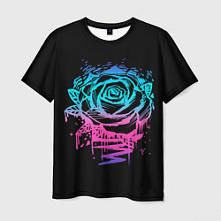 Мужская футболка Неоновая Роза Neon Rose
