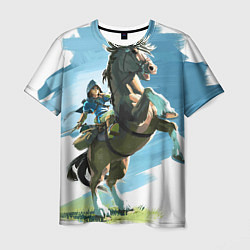 Мужская футболка Линк на коне