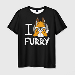 Мужская футболка I love furry
