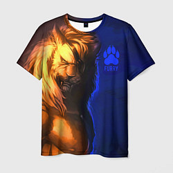 Мужская футболка Furry lion