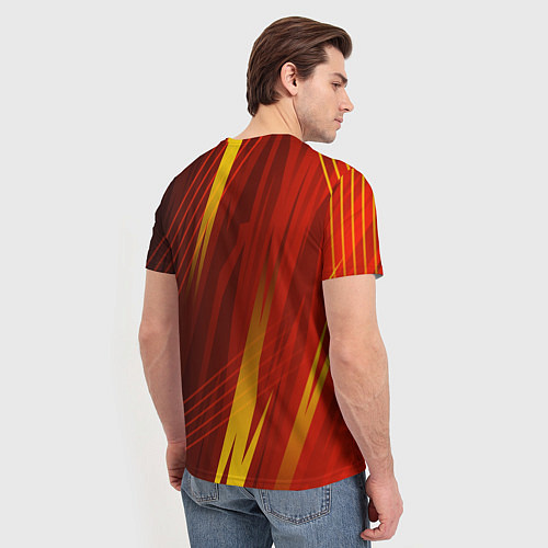 Мужская футболка Red sport style / 3D-принт – фото 4