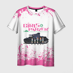 Мужская футболка Девушки и танки Pink Z